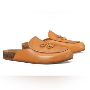 EUC Tory Burch Charm Calf Leather Mule in Brandy Color